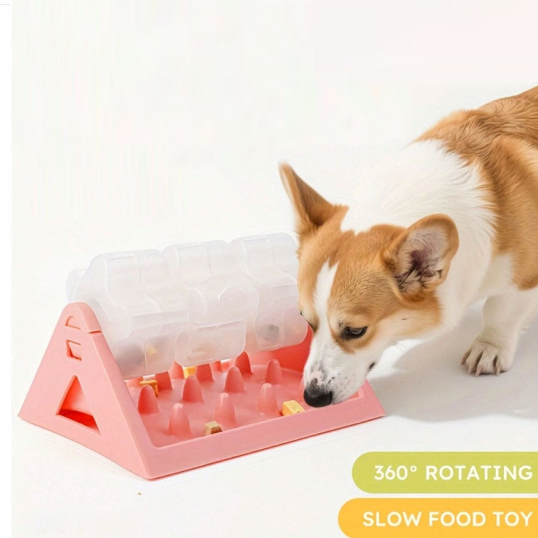 Rotating puzzle slow feeder dog bowl – view 6