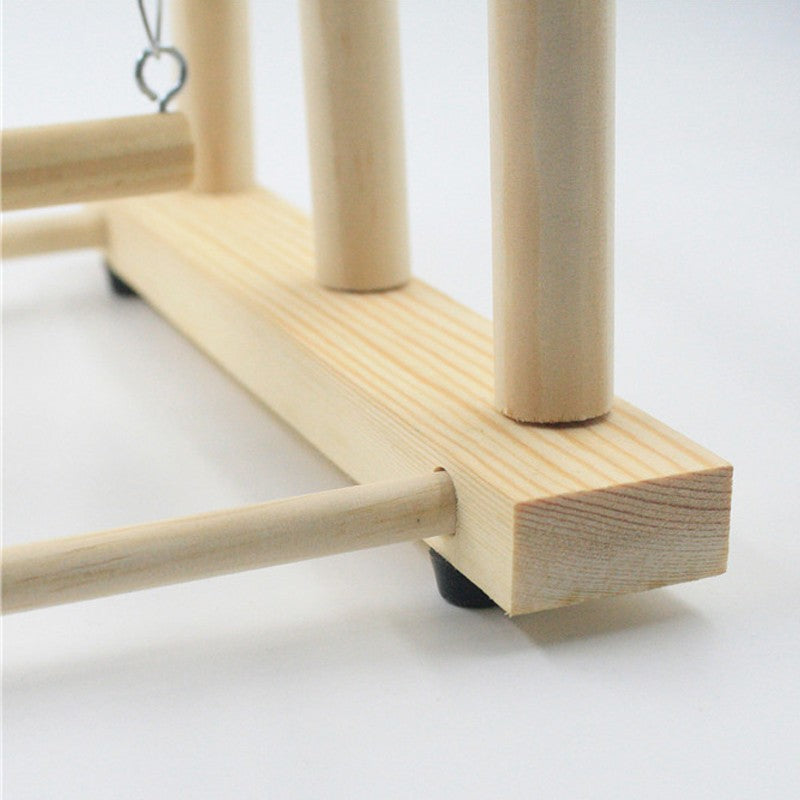 Solid wood parrot playstand perch gym – view 5