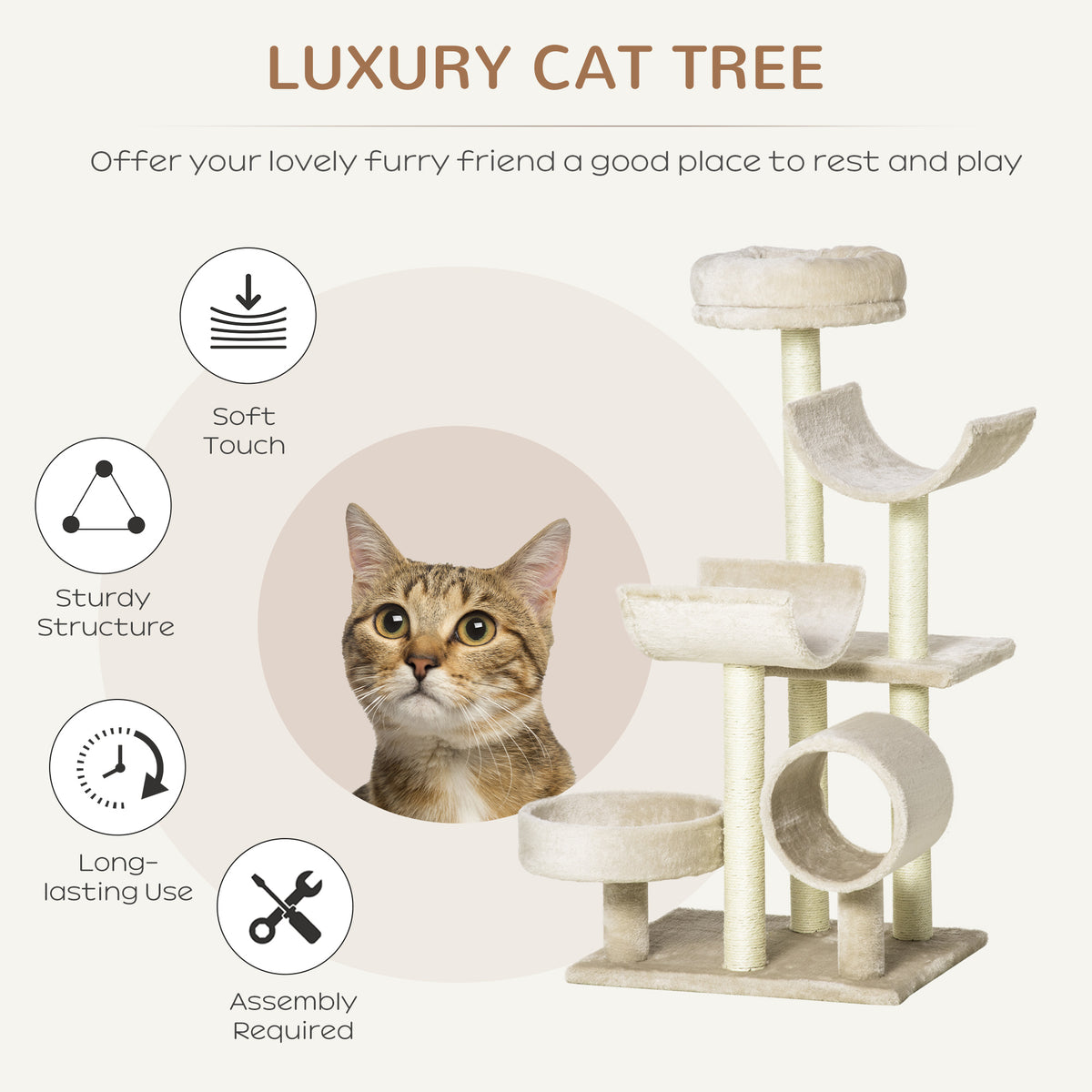 105cm cat tree activity centre – view 7