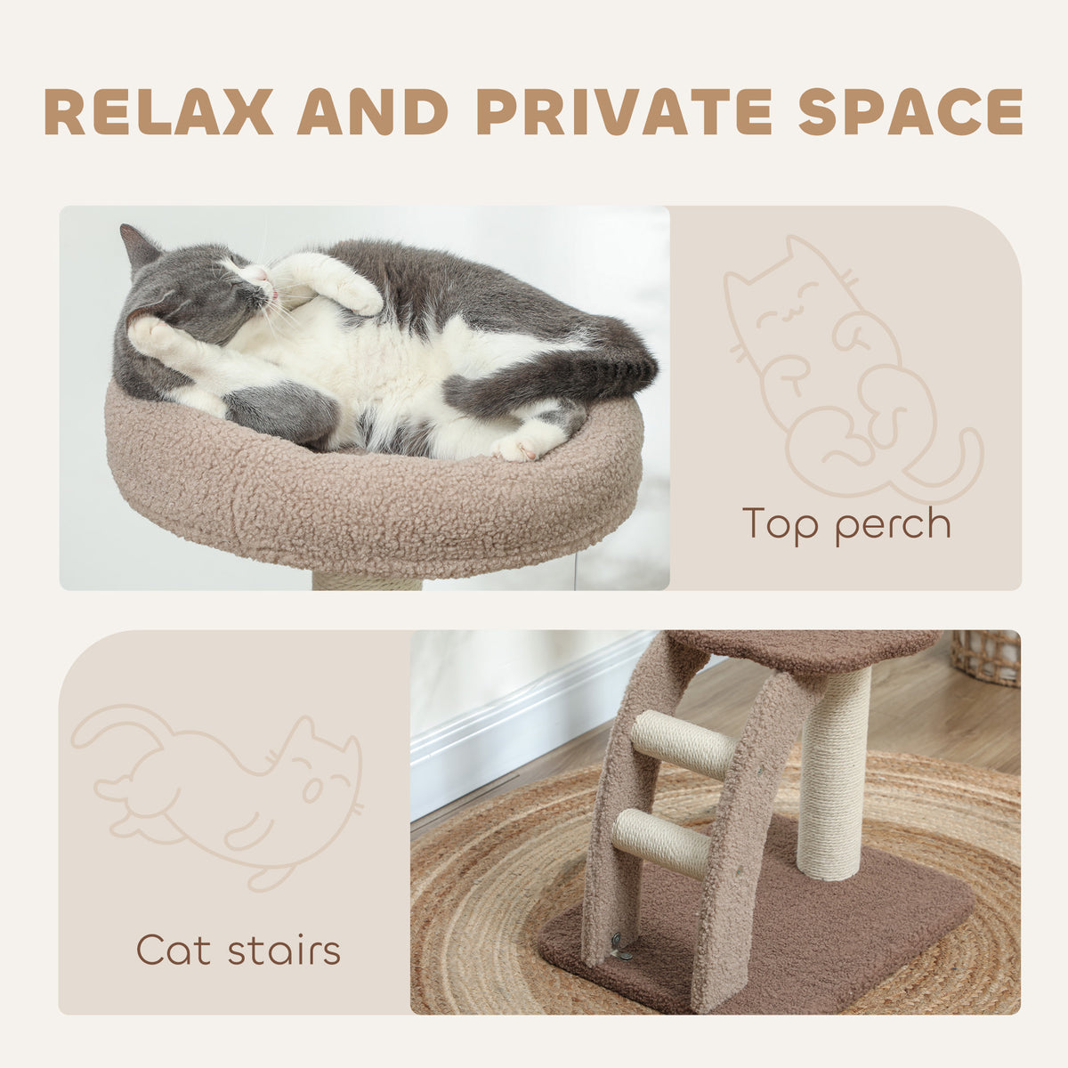 88cm indoor cat tree with sisal posts – view 5
