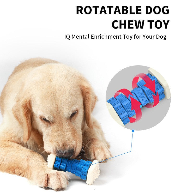 Tough squeaky treat-dispensing dog chew toy