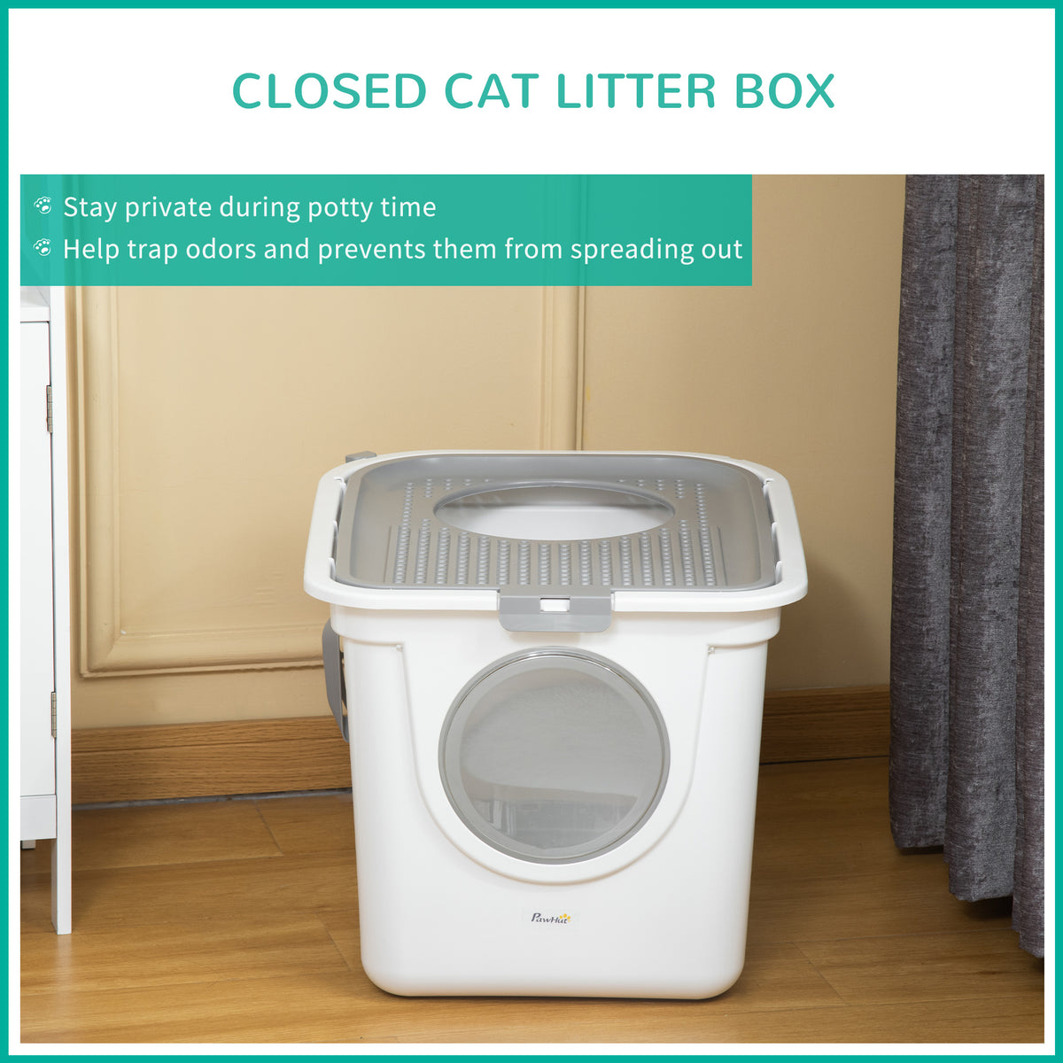 Enclosed high-side cat litter box – view 4