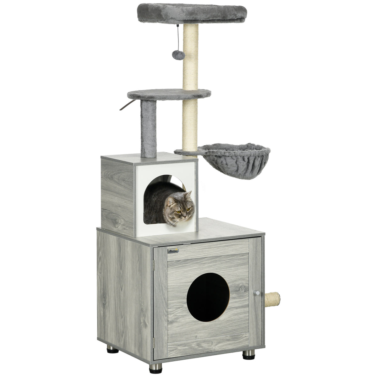 Enclosed cat litter box and cat house