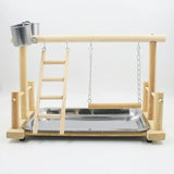 Solid wood parrot playstand perch gym – view 4