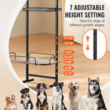 Raised pet feeding station with storage drawer – view 2