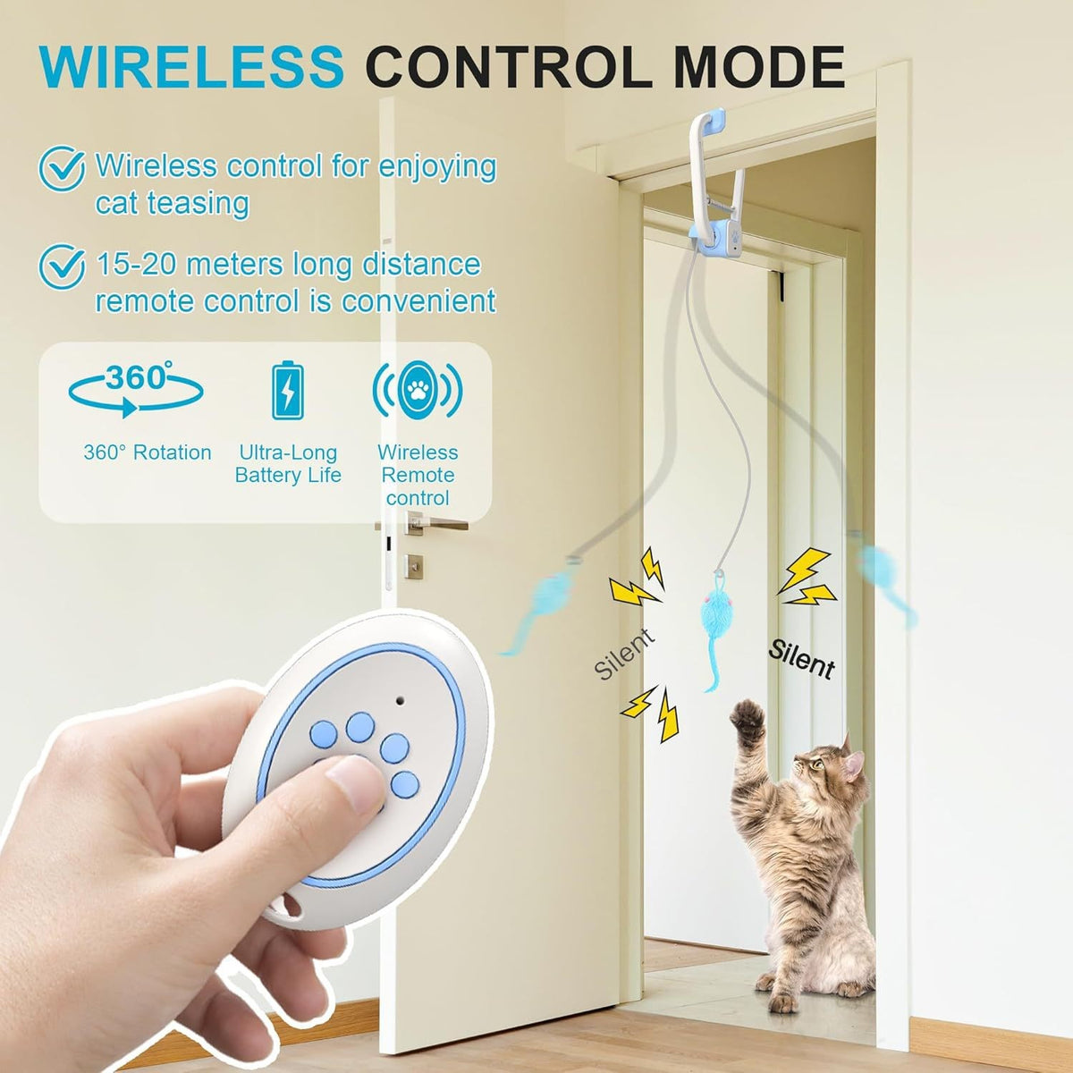 Rechargeable electric cat teaser toy – view 3