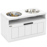 PawHut raised slow-feed dog bowl station