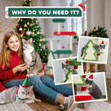 120cm festive green Christmas cat tree – view 3