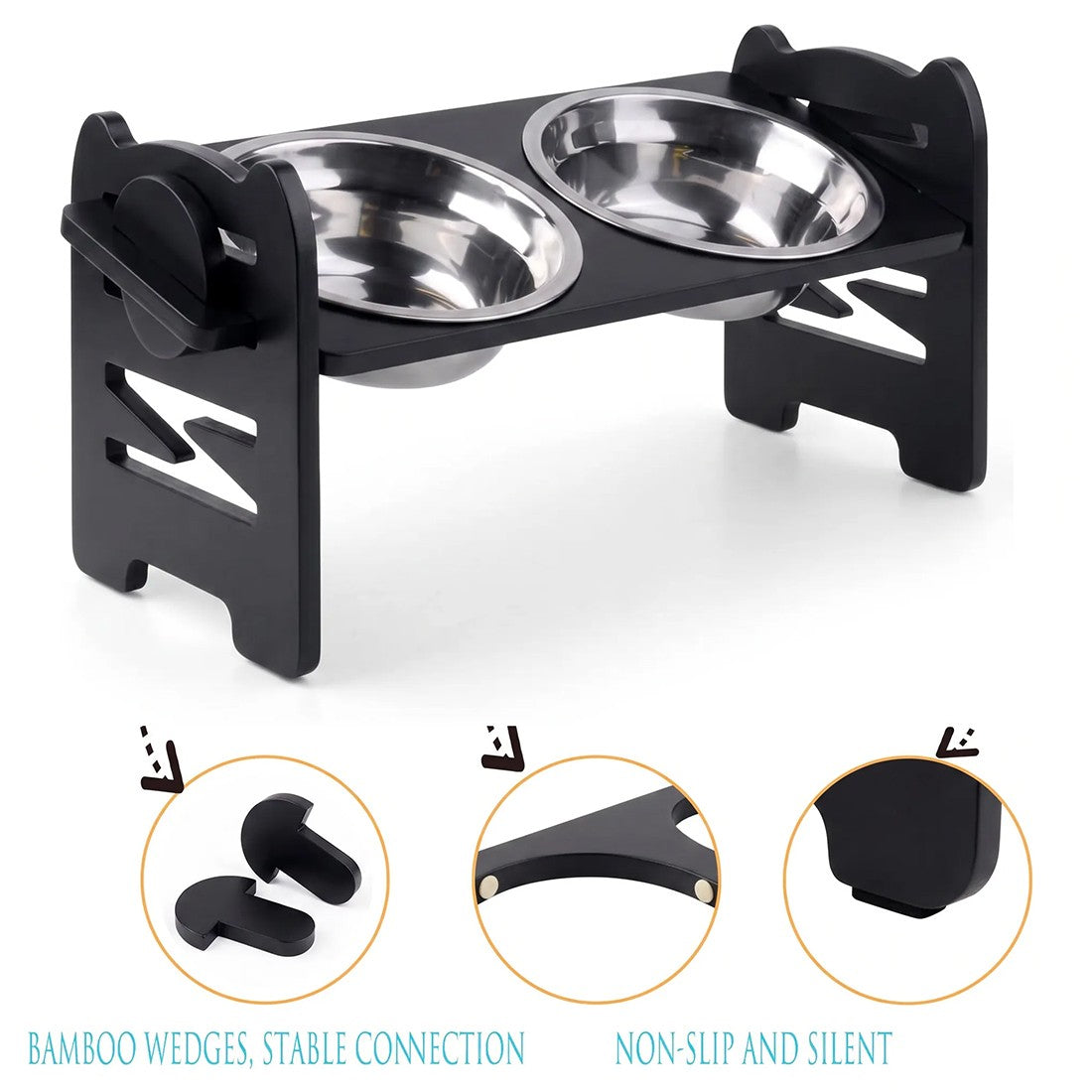 Adjustable raised dog feeding stand – view 7