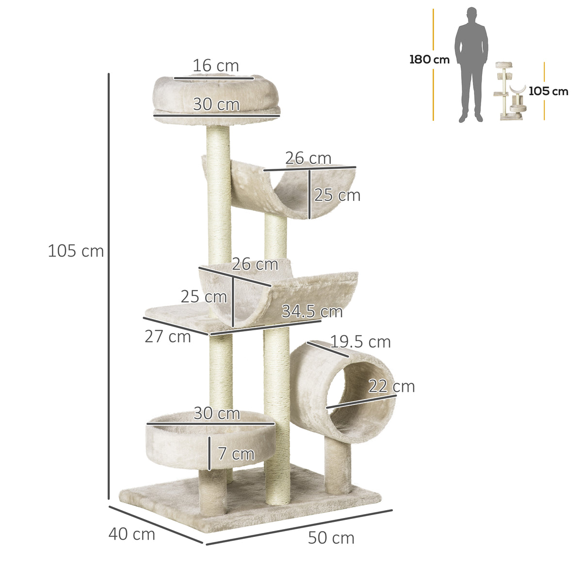 105cm cat tree activity centre – view 5