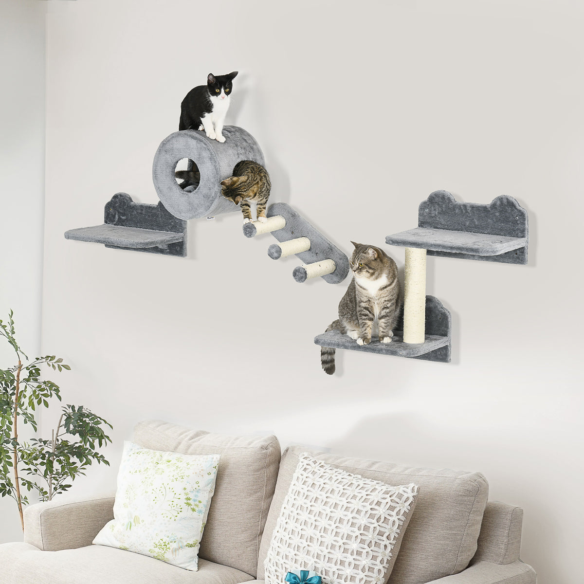 4-piece wall-mounted cat tree – view 4