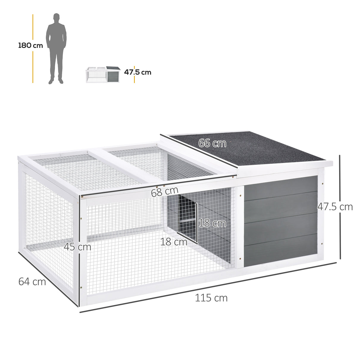 Wooden rabbit and guinea pig hutch – view 3