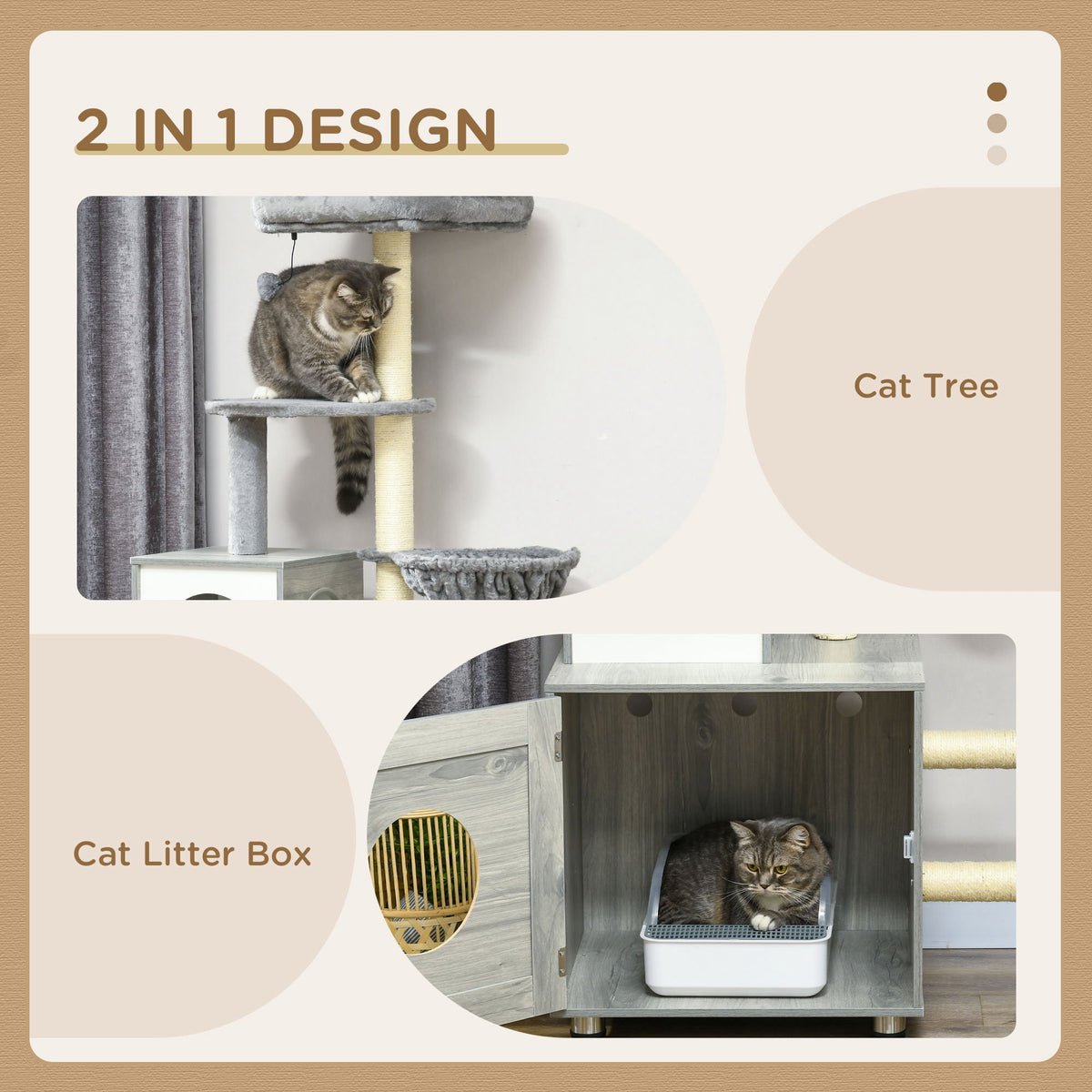 Enclosed cat litter box and cat house – view 4