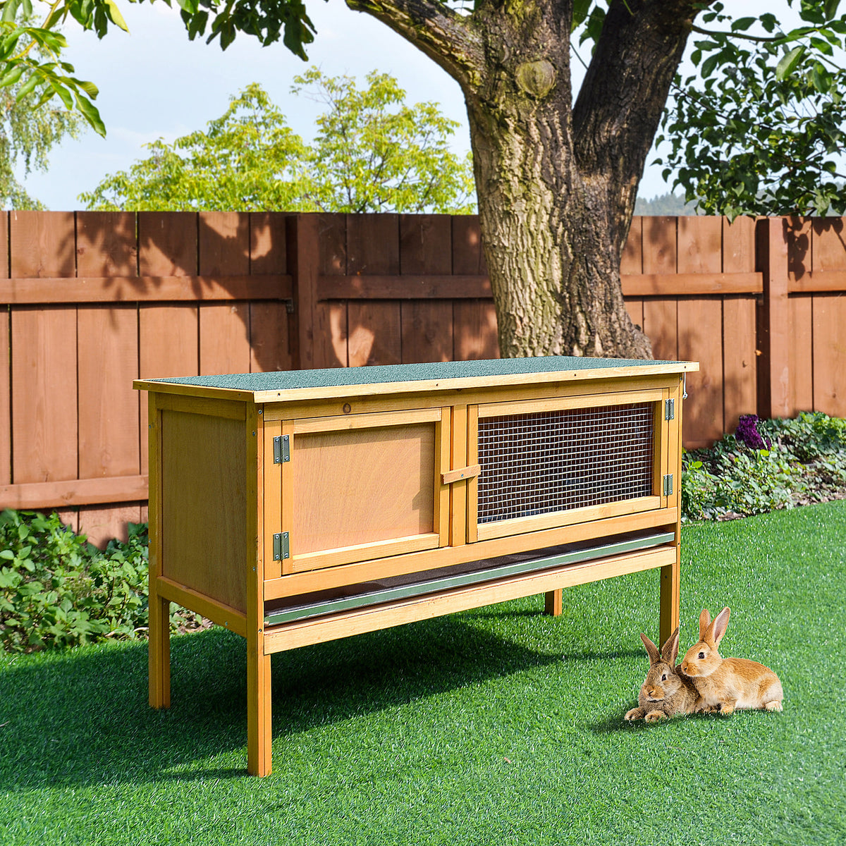 Solid fir outdoor rabbit hutch – view 2