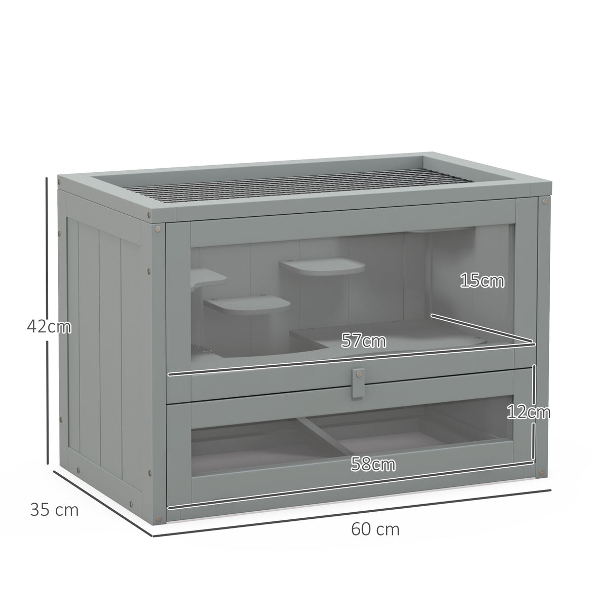Multi-level wooden hamster cage – view 4