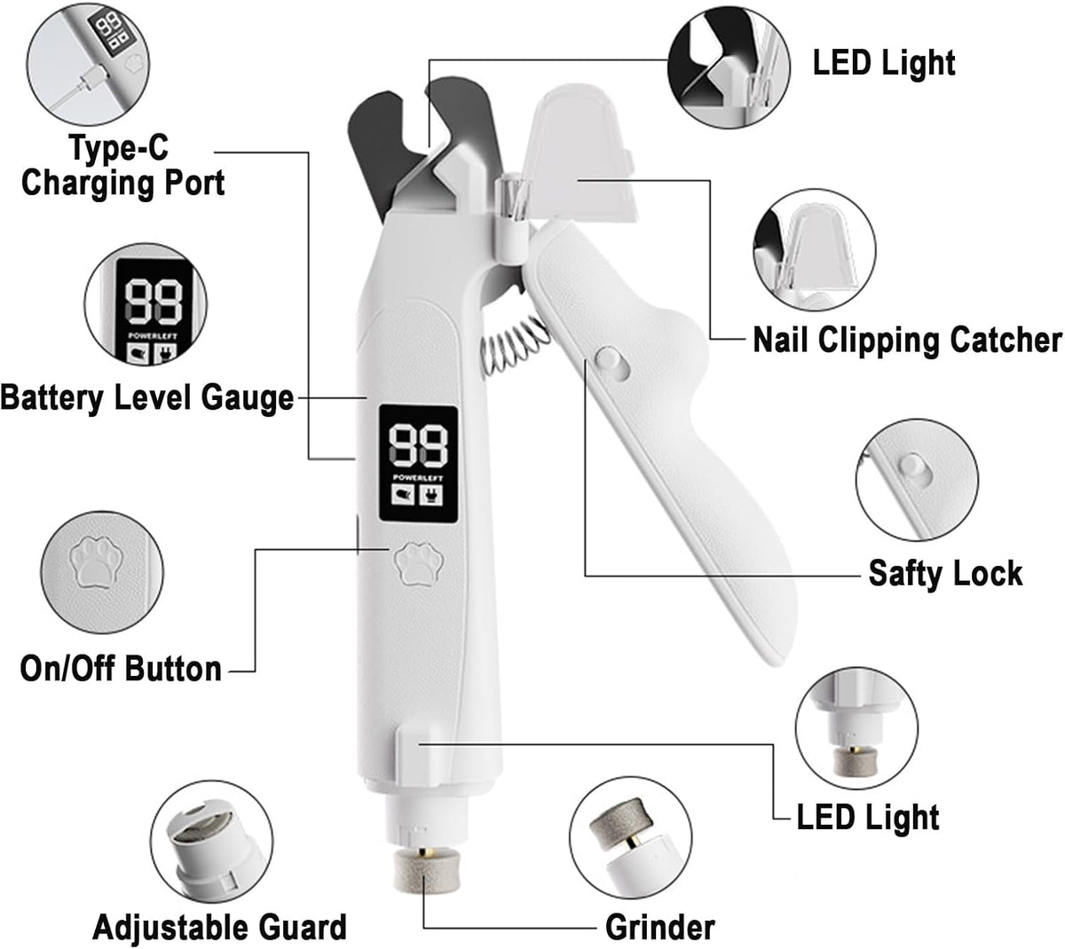2-in-1 LED pet nail clipper and grinder – view 8