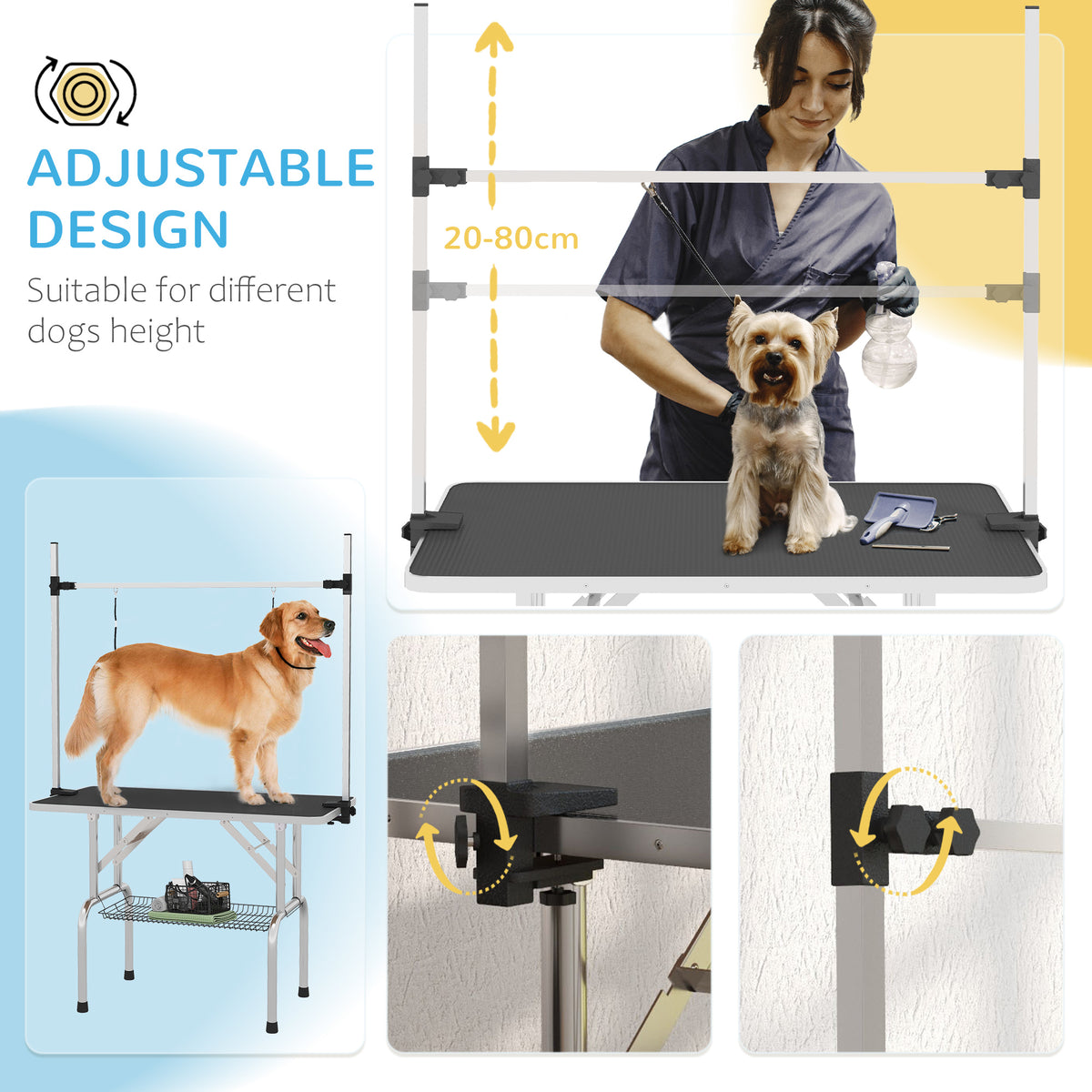 PawHut 42in adjustable dog grooming table – view 4