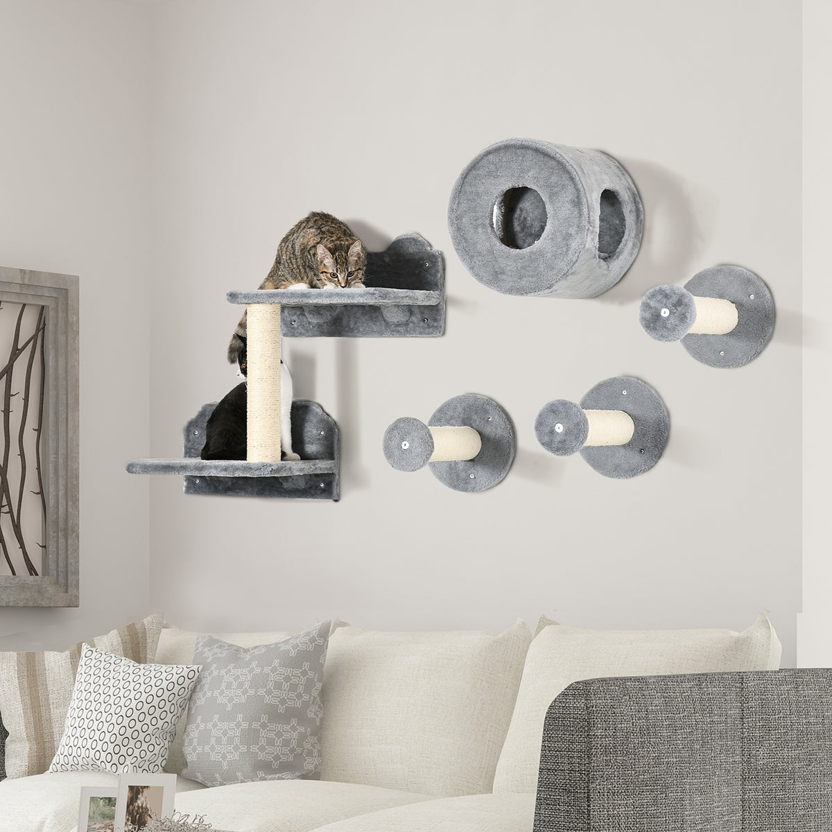 5-piece cat wall furniture set – view 3