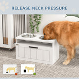 PawHut raised slow-feed dog bowl station – view 5