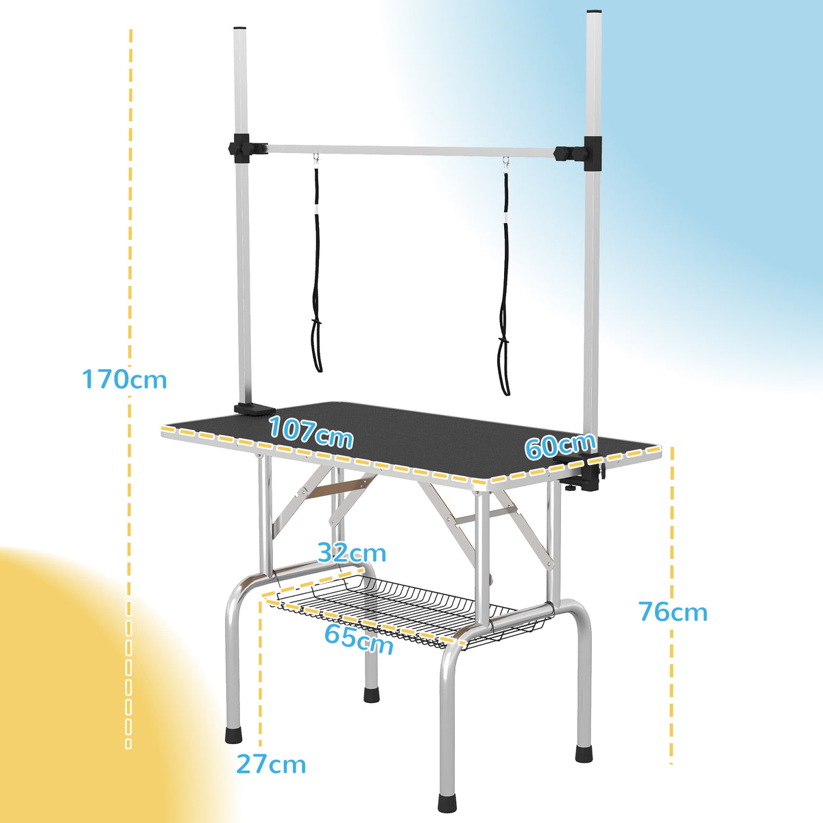 PawHut 42in adjustable dog grooming table – view 3