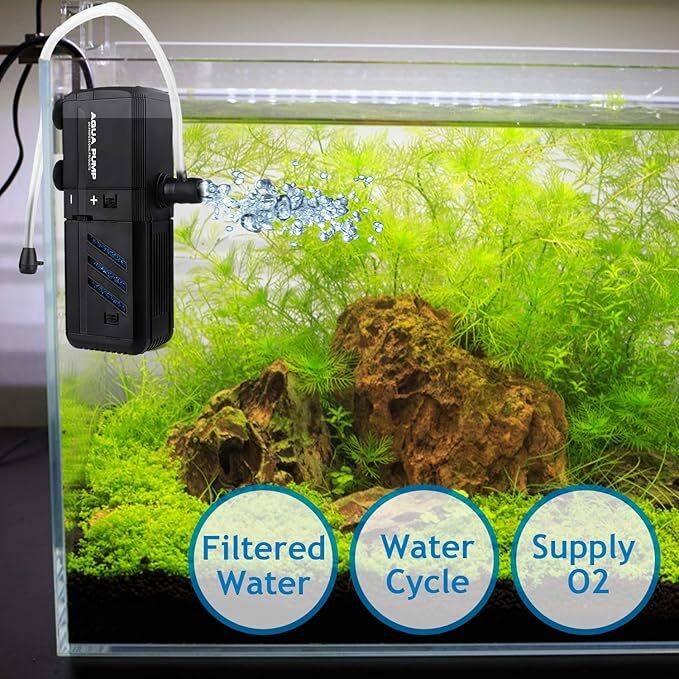 Submersible internal aquarium filter pump – view 2