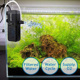Submersible internal aquarium filter pump – view 2