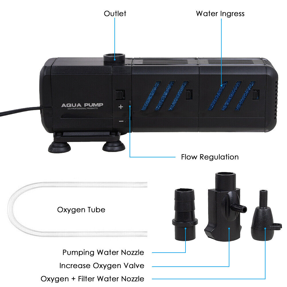 4-in-1 aquarium internal filter pump – view 2
