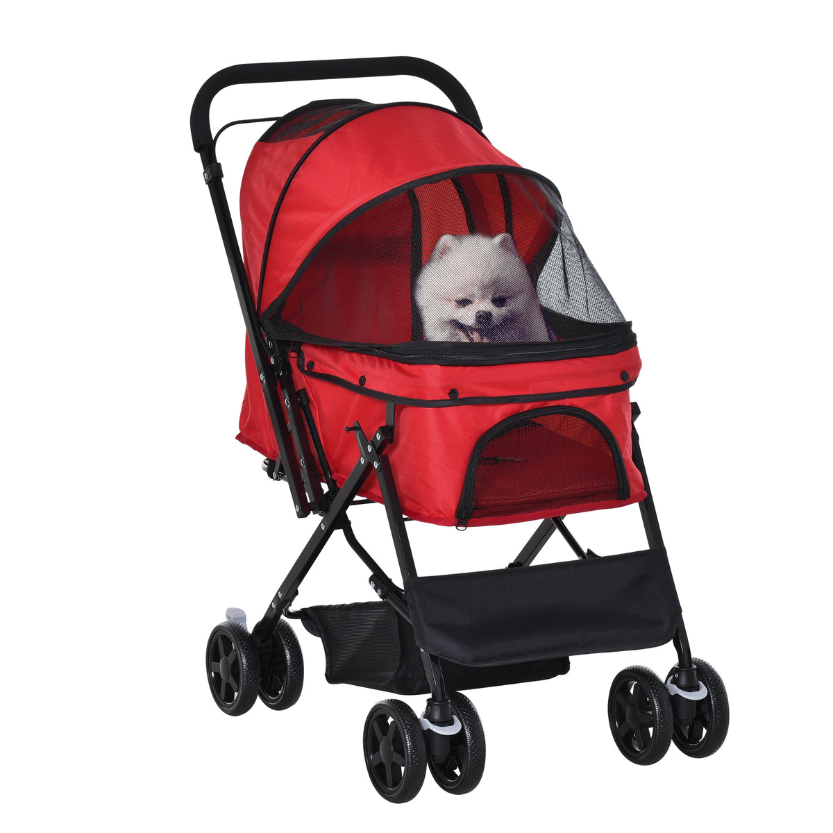 Foldable pet stroller pushchair