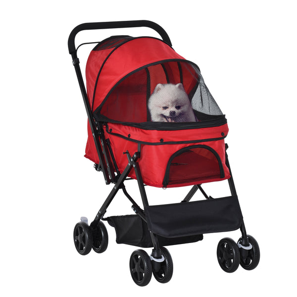 Foldable pet stroller pushchair
