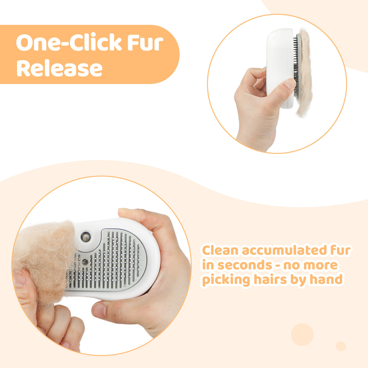 Self-cleaning cat steam grooming brush – view 7