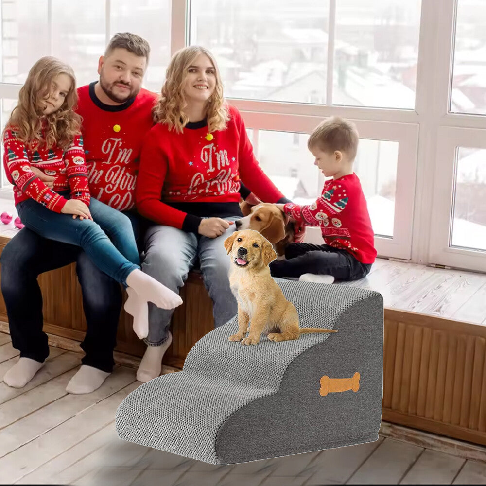 3-step portable pet stairs – view 2
