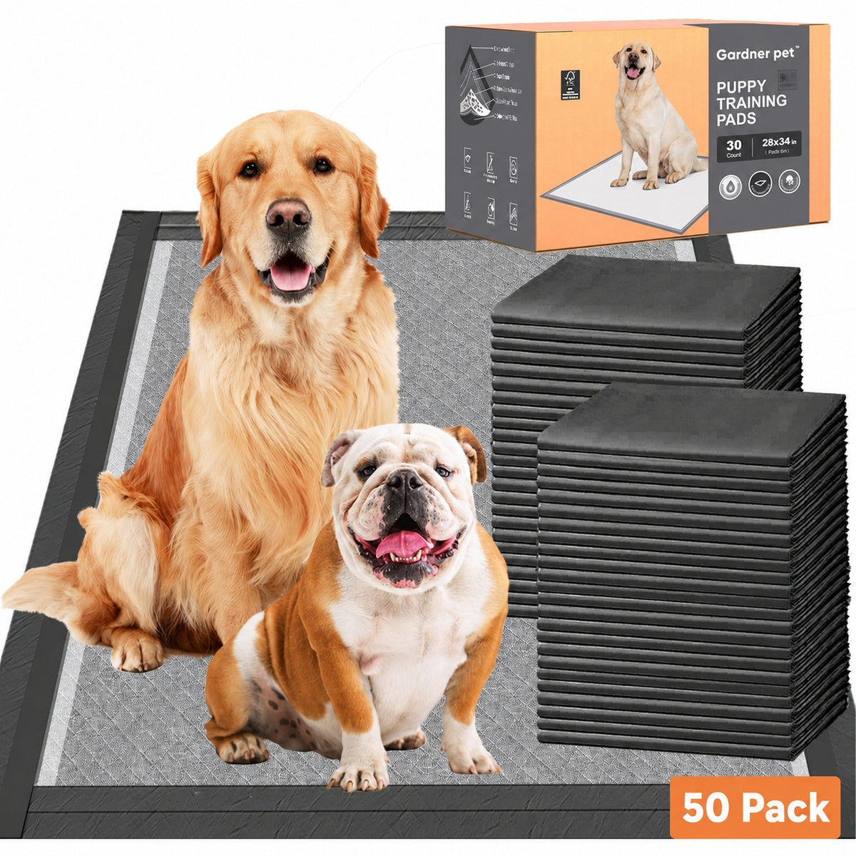 XL charcoal puppy training pads – view 5