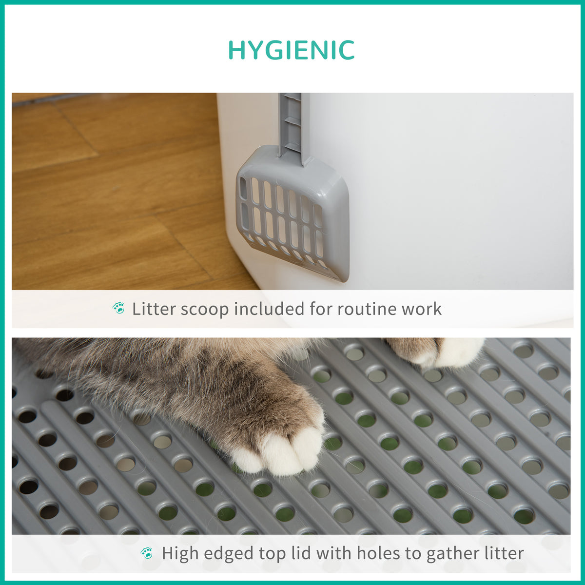 Enclosed high-side cat litter box – view 2