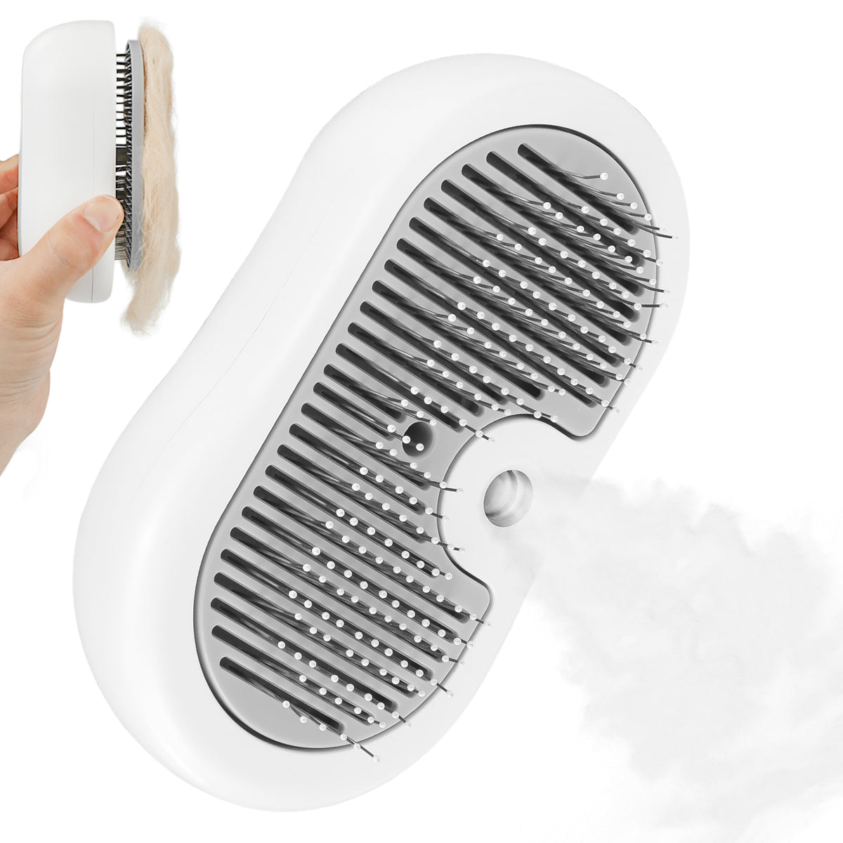 Self-cleaning cat steam grooming brush – view 2