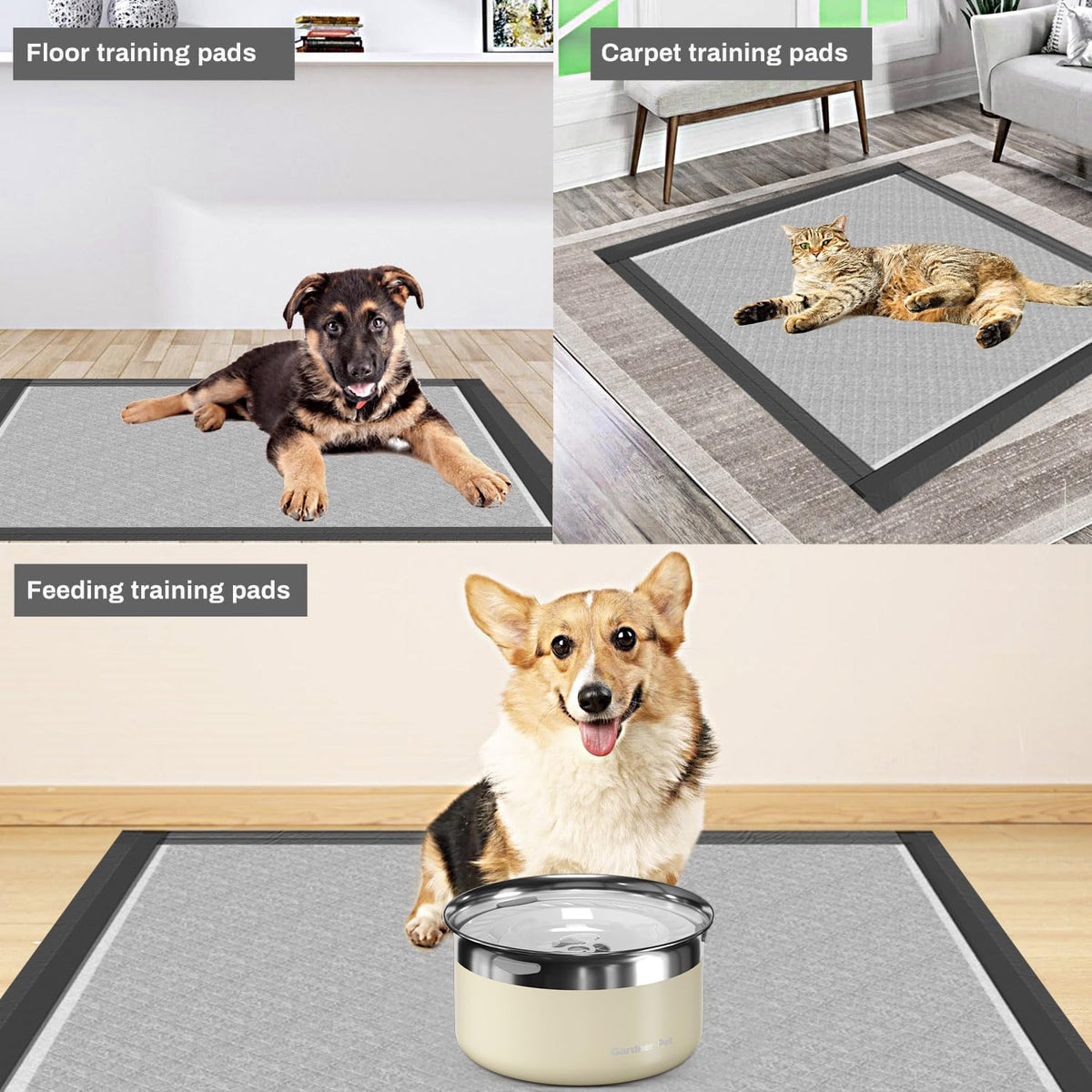 XL charcoal puppy training pads – view 2