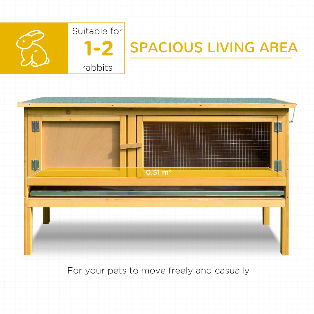 Solid fir outdoor rabbit hutch – view 3