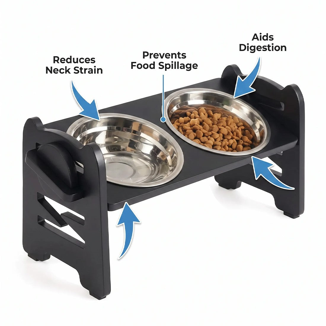 Adjustable raised dog feeding stand – view 9