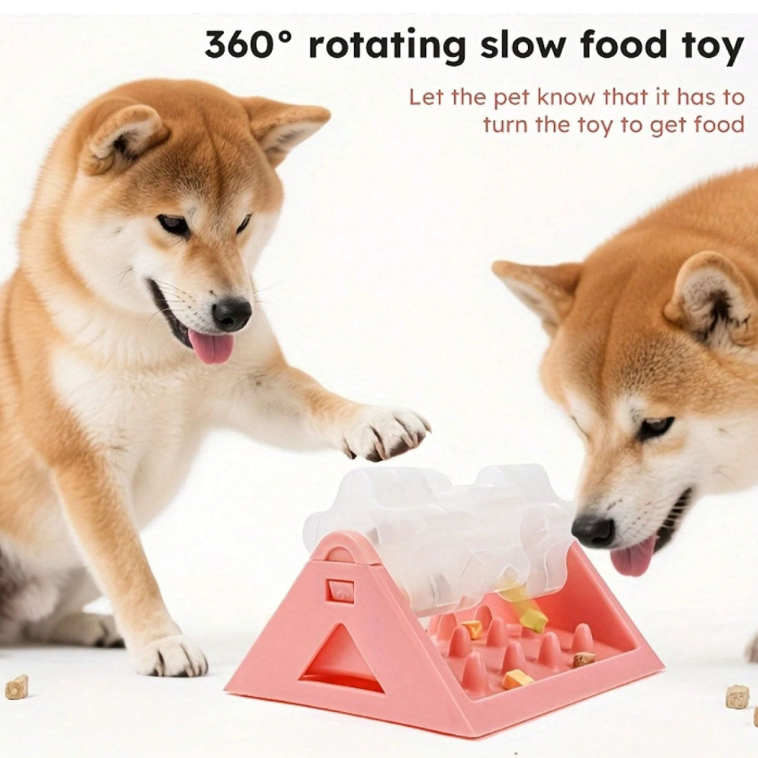 Rotating puzzle slow feeder dog bowl – view 5