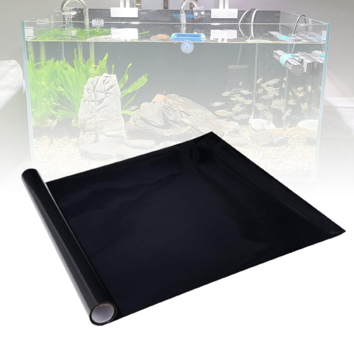 Black static-cling aquarium background – view 8