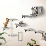 6-piece wall-mounted cat shelf set