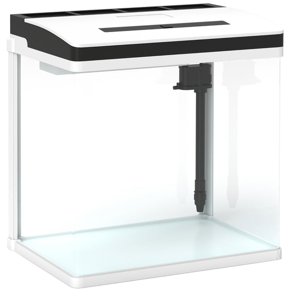 PawHut 13L glass aquarium with filter and LED