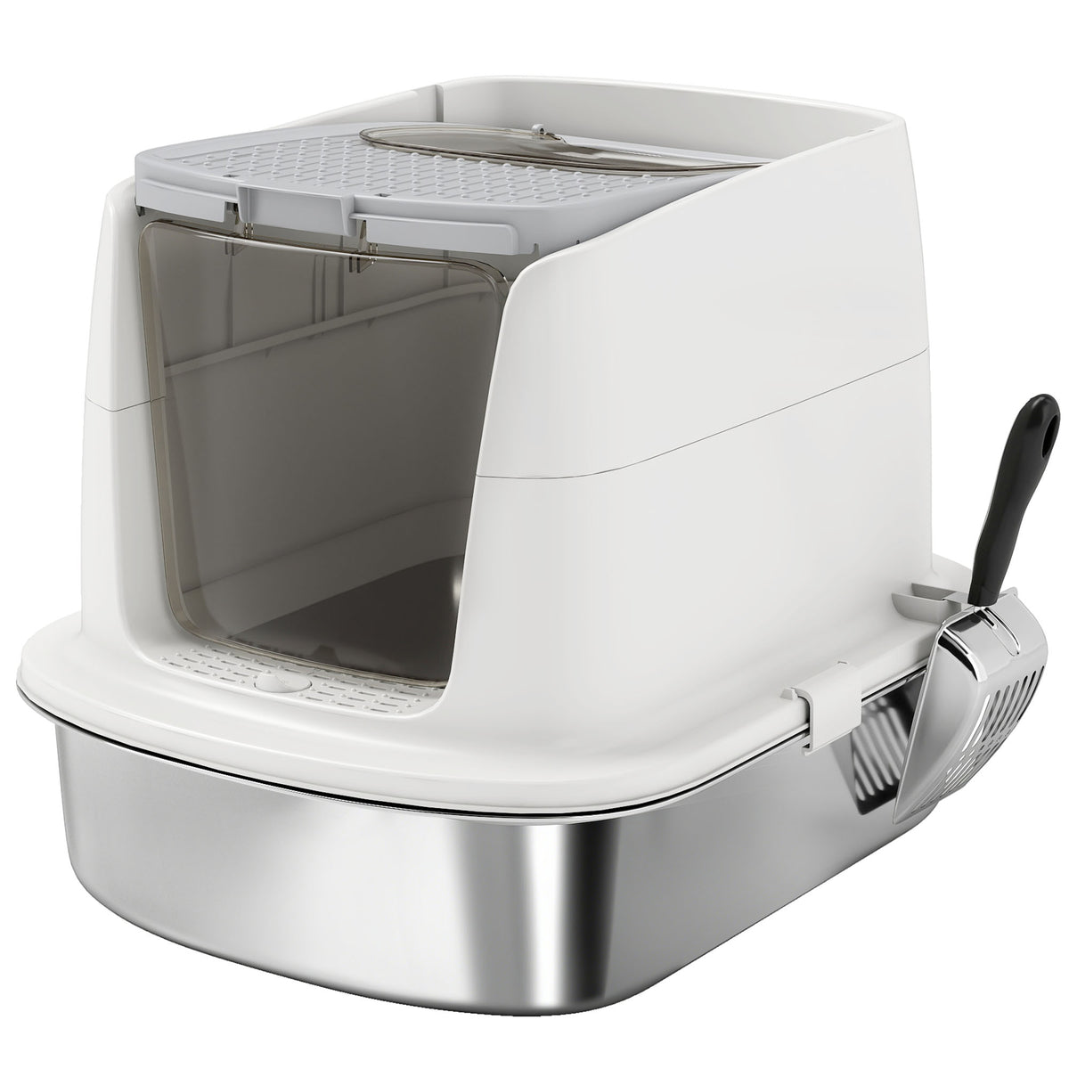 PawHut large stainless steel litter box