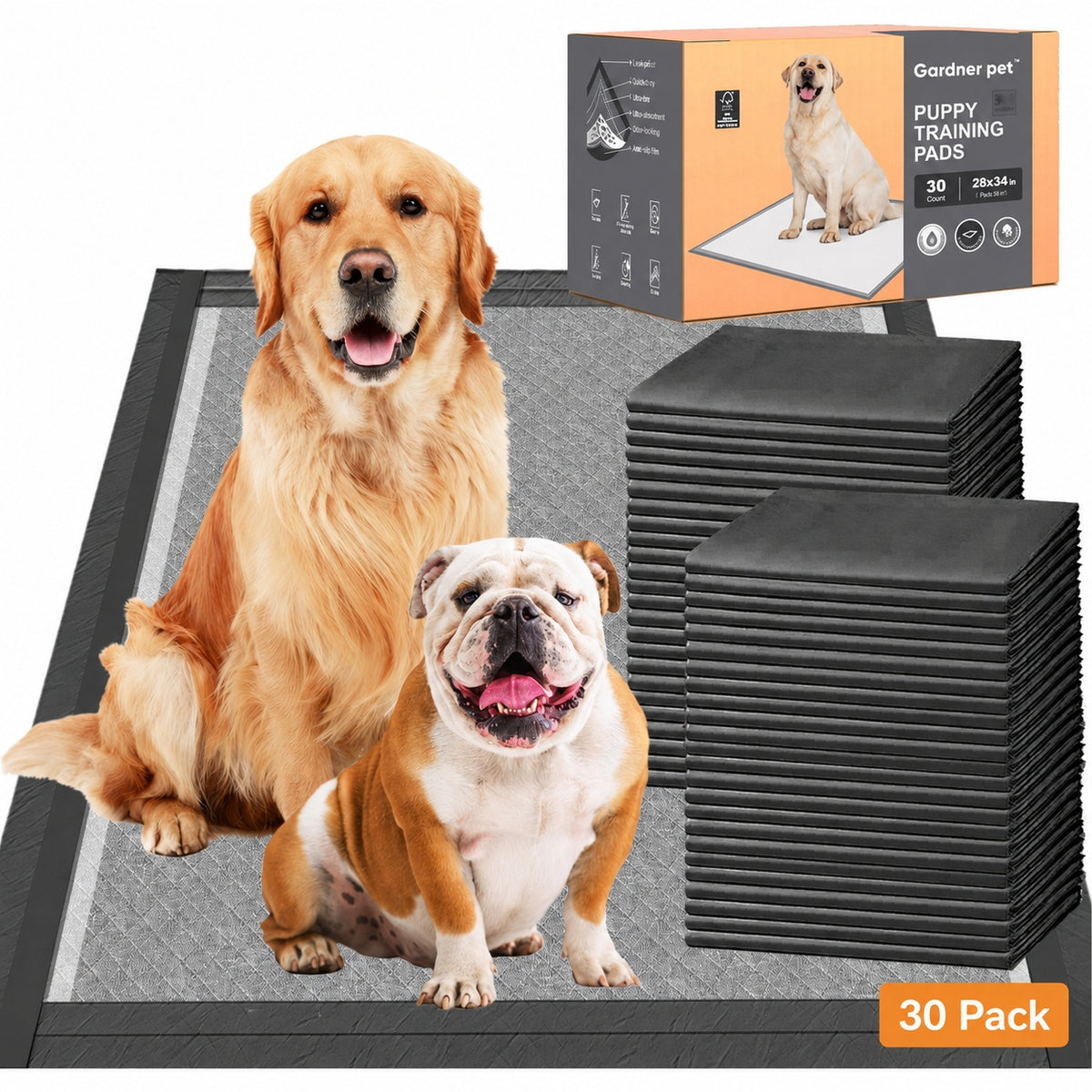 XL charcoal puppy training pads – view 7