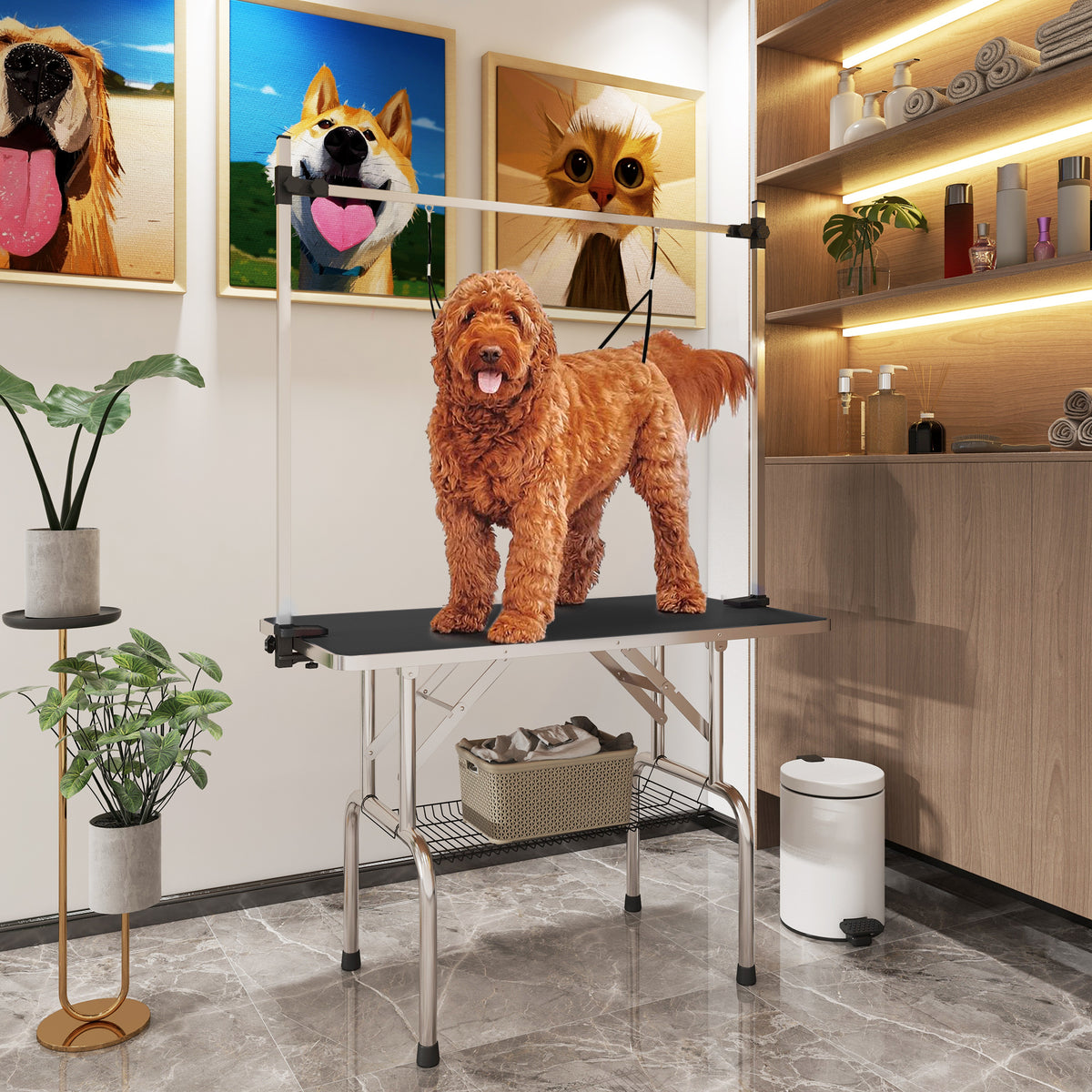 PawHut 42in adjustable dog grooming table – view 2