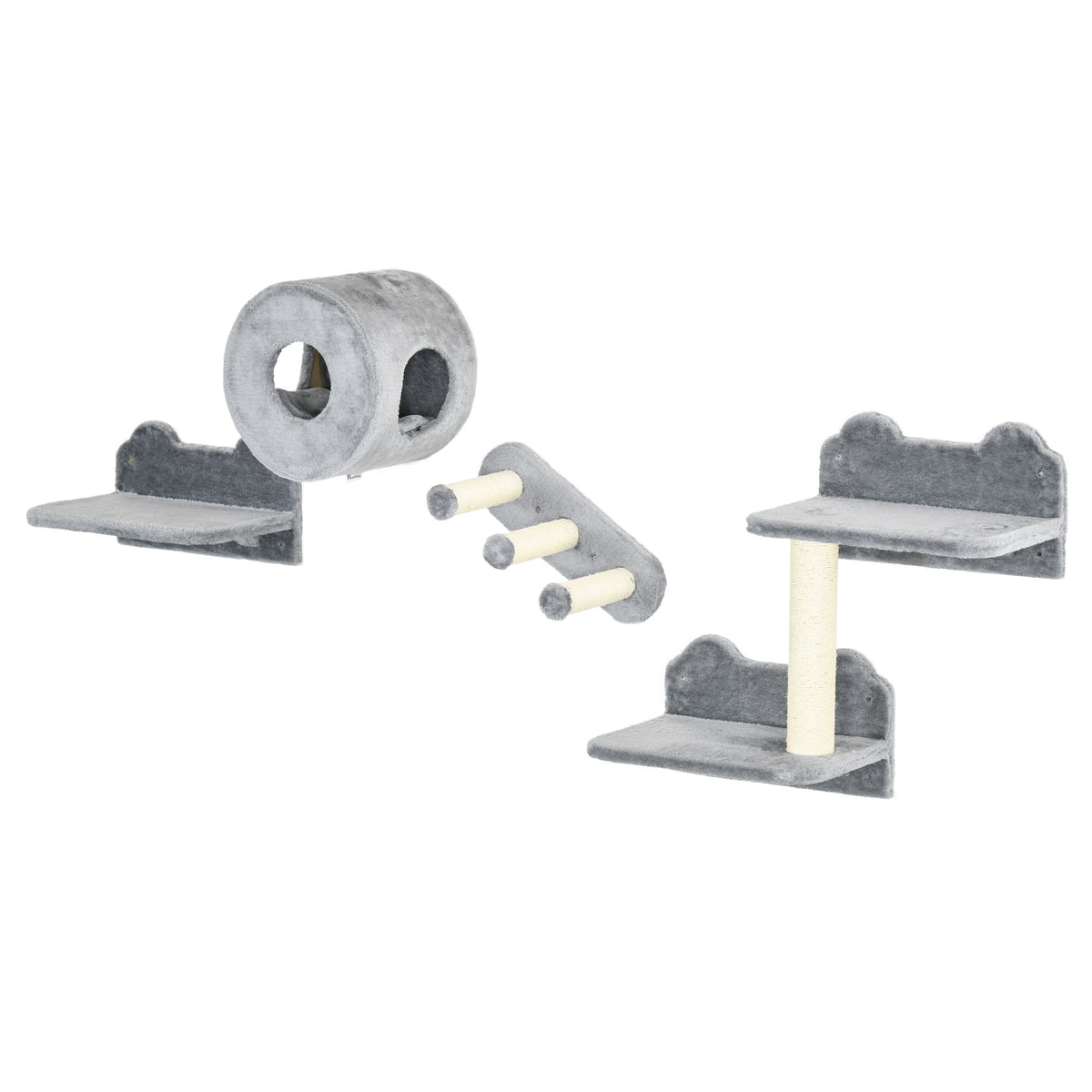 4-piece wall-mounted cat tree