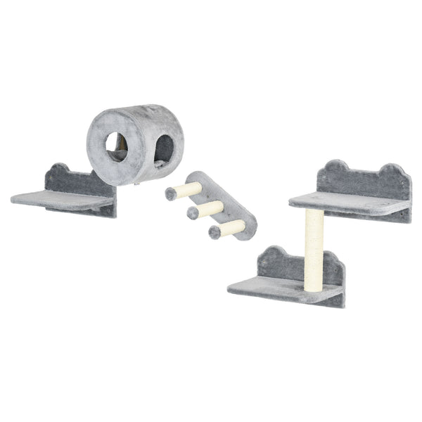 4-piece wall-mounted cat tree