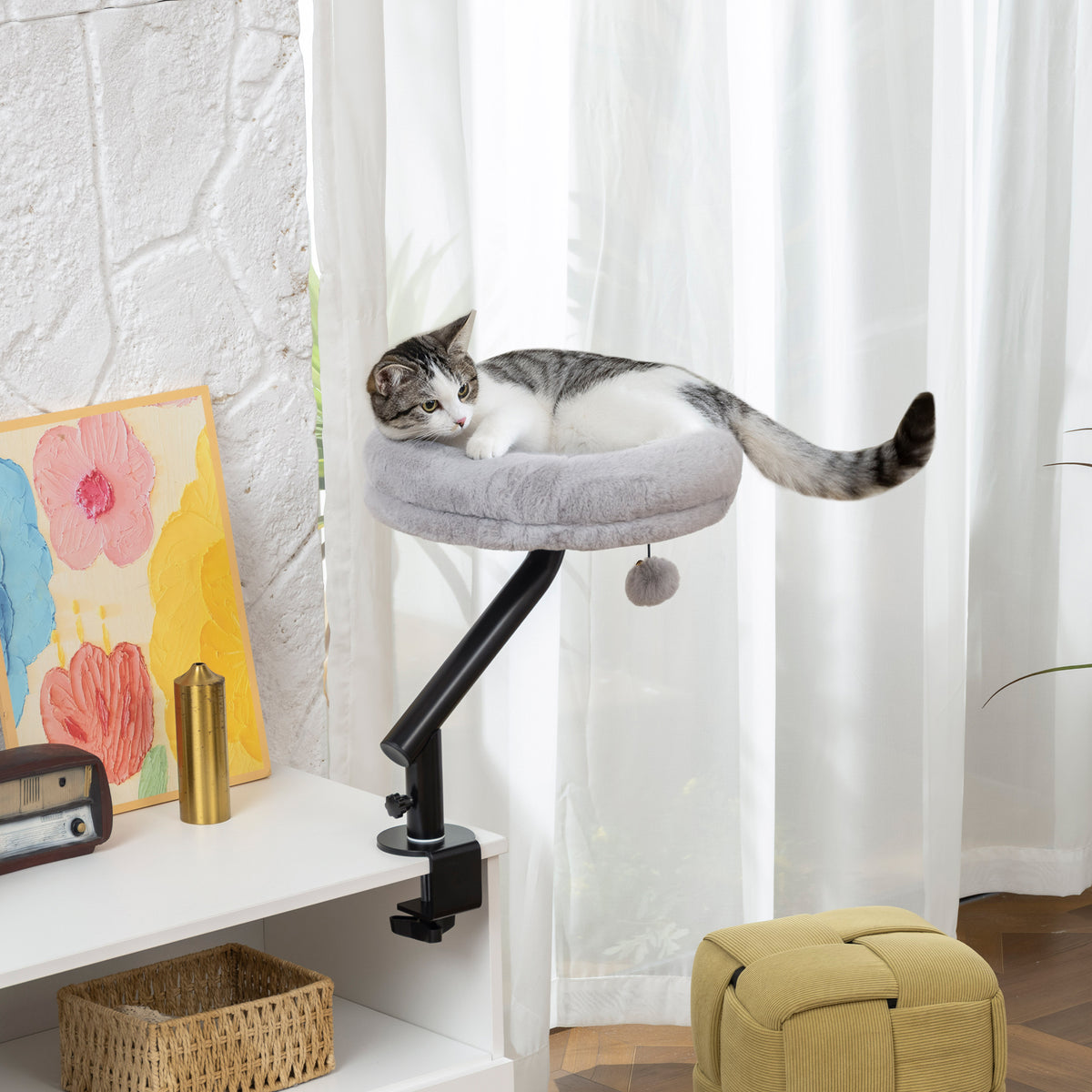 360° rotatable cat desk hammock bed