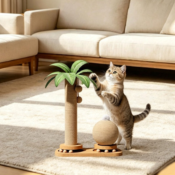 Compact sisal cat tree tower