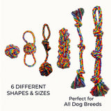6-piece cotton rope dog toy set – view 2