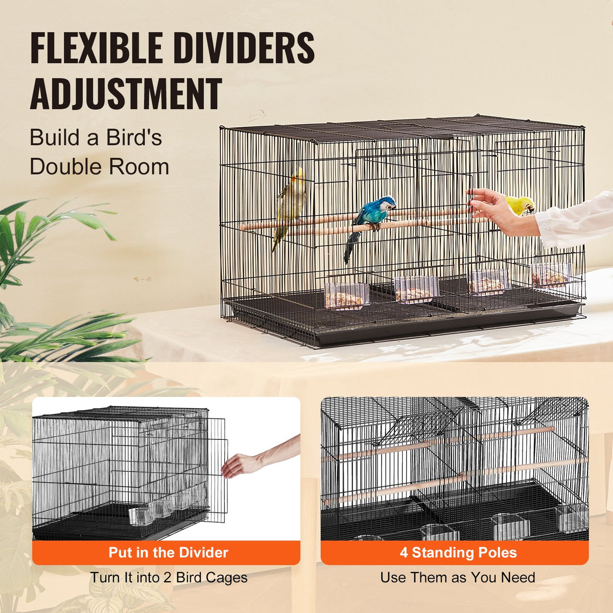 18in parakeet flight cage with divider – view 5